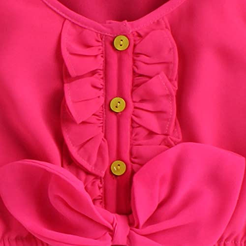 Hopscotch Girls Polyester Top & Floral Print Skirt Set in Pink Color