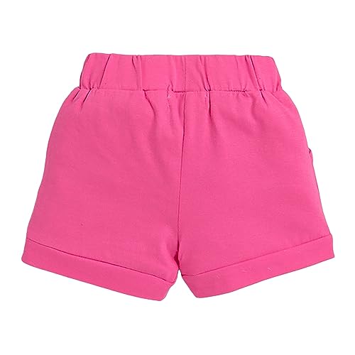 Hopscotch Baby Girls Cotton Floral Print T-shirt And Shorts Set in Fuchsia Color