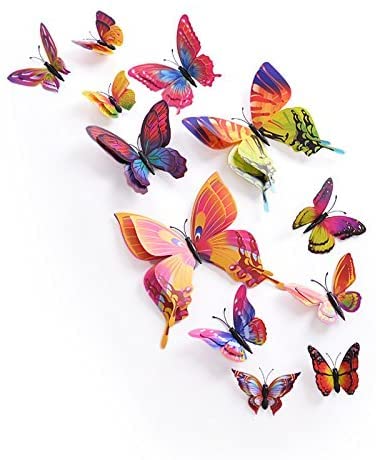 JAAMSO ROYALS Multi 3D Magnet Butterefly Self Adhesive Home Décor Wall Sticker (Pack of 1