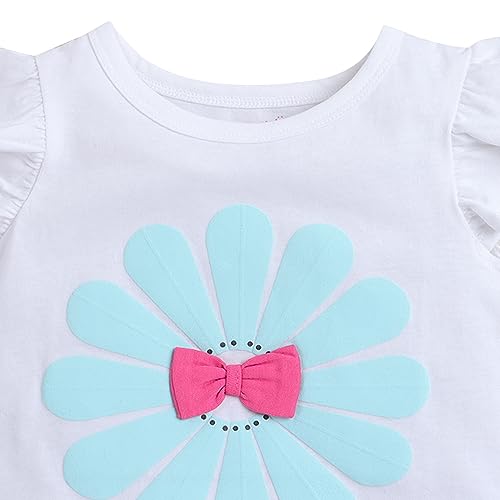 Hopscotch Baby Girls Cotton Floral Print T-shirt And Shorts Set in Fuchsia Color