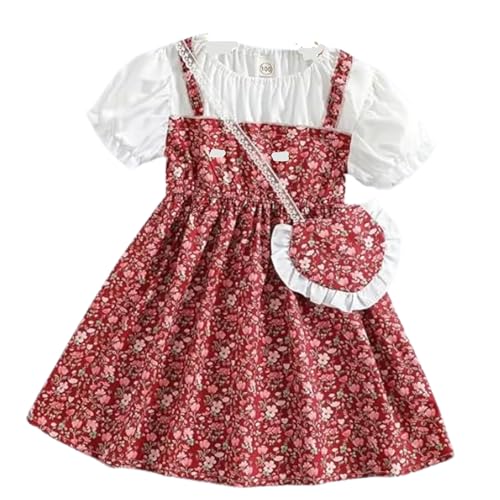 Niren Enterprise Adorable Floral Girl’s Dress with Heart-Shaped Purse – Perfect for Any Occasion