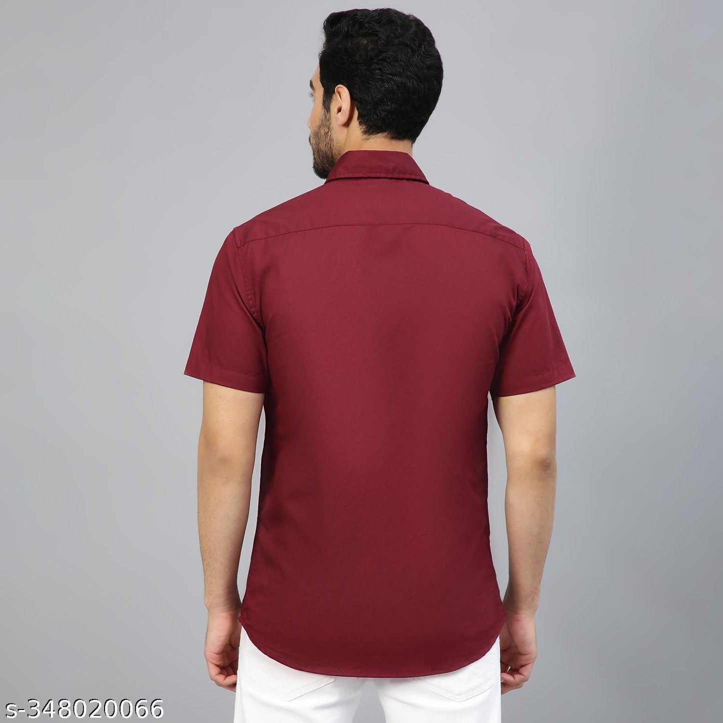 FTX Men's Solid Regular Spread Collar Maroon Shirts
