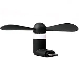 APNI-DUKAN Mini Portable Type-C USB Fan for Smartphone With 2 Leaf Blades (Multicolor)
