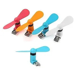 Axxe Mini Portable Type- USB Fan for Laptop Smartphone Cooling Fan with two blades small fan Laptop Multicolour (Pack of 2)