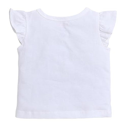 Hopscotch Baby Girls Cotton Floral Print T-shirt And Shorts Set in Fuchsia Color