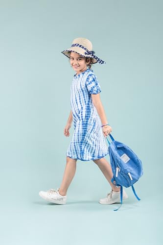 Tweeny Mini Girls Pure Cotton Dress | Tie & Dye One Piece | Knee-Length Summer Frock | Half Sleeves | Kids Dress
