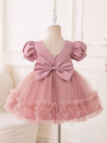 Niren Enterprise Rollar Frock net Embroidery Work Ruffle Patterned Flared Short Sleeve Girl Frock