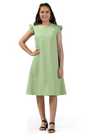 Fashion Dream Girls Solid Knee Length Dress|Girl Dress|Frock|Girls Casual Dress|Girls' Frock|Solid Dress for Girls|Knee Length for Girls|Kids Girls