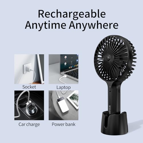 UN1QUE X3 Mini Portable Fan - Powerful Brushless Motor Fan with Large Blades
