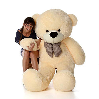 HUG 'n' FEEL SOFT TOYS 4 Feet Cream Giant Teddy Bear Soft