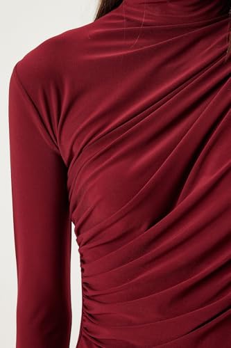 SIGHTBOMB Gathered Ruched FRONTFLOW Ultra Soft Microfiber SOFTLINE Cuddle TEE Fullsleeve TOP for Women