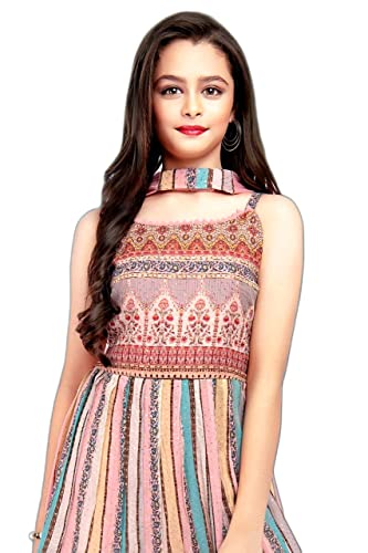 White Button Kid's Georgette Sharara Suit