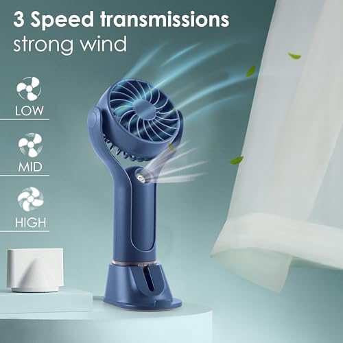 Gesto Mini Portable Usb Hand Fan or DC Fan - 3 Speed Modes Handheld Fan for Summer With 1200 mAh Battery| Rechargable Mist Fan With Water Spray | Portable Misting Fan for Makeup