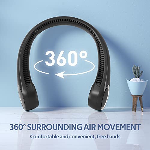 𝐀𝐗𝐇𝐀𝐍𝐄® (𝟏𝟓 𝐘𝐄𝐀𝐑𝐒 𝐖𝐀𝐑𝐑𝐀𝐍𝐓𝐘) Portable Neck Fan Rechargeable Smart Cooling With 3 Speed USB Charging Low Noise Mini Fans For Kitchen Travel Outdoor & Office For Men & Women