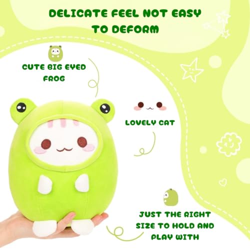 Meera Hoppy Paws Adorable Cat Frog Plush Toy - Perfect Birthday Surprise for a Purr-FECT Friend