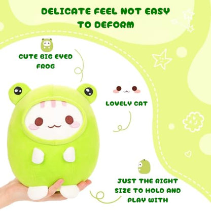 Meera Hoppy Paws Adorable Cat Frog Plush Toy - Perfect Birthday Surprise for a Purr-FECT Friend