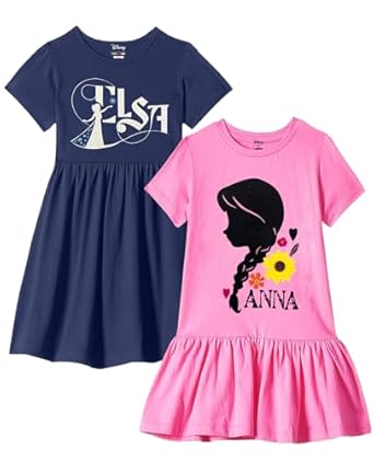 Kuchipoo © Disney Elsa & Anna Girls Cotton Frocks - Pack of 2