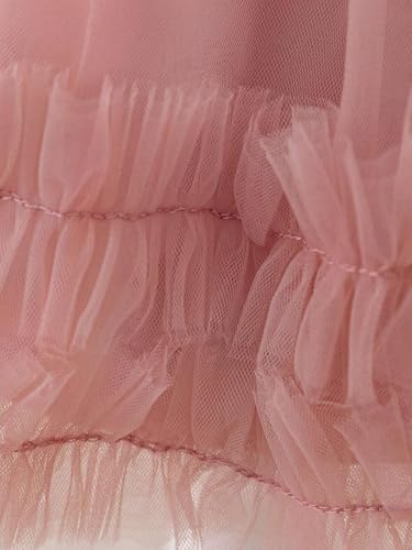 Niren Enterprise Rollar Frock net Embroidery Work Ruffle Patterned Flared Short Sleeve Girl Frock