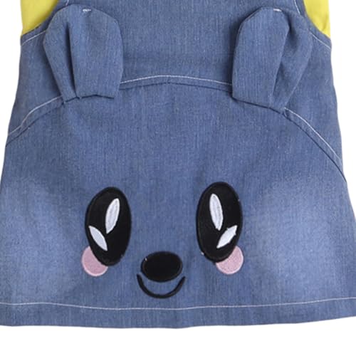 Hopscotch Girls Yellow Graphic Print T-Shirt and Dungaree Overall Set