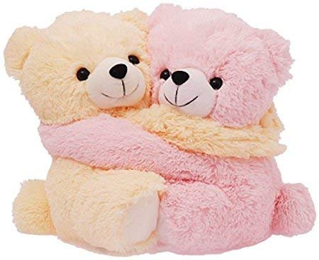 SANA Soft Toy Cute Couple Teddy Bear Valentine Best Love Wife-Women-Girlfriend-Pink & Cream