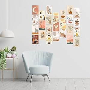 CVANU 25pcs Boho Wall Collage Kit Printed Poster with Glue Dot Tape for Wall Decor (6inchX4inch)_202307-89/1