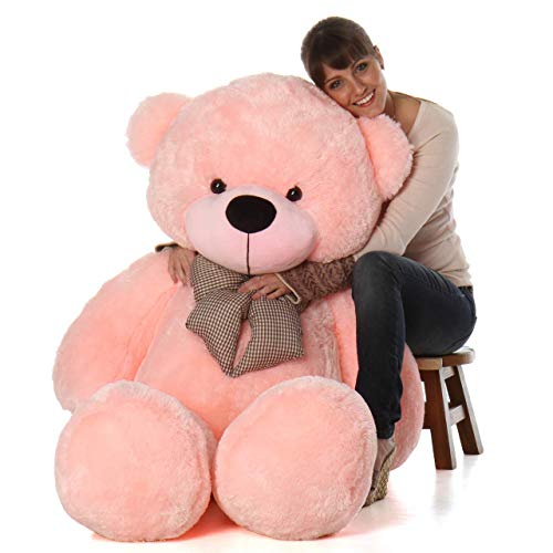 HUG 'n' FEEL SOFT TOYS Soft Toys Long Soft Lovable Huggable Cute Giant Life Size Toy Figure Child Safe Best for Birthday Gift Valentine Gift for Girlfriend 4 FEET Pink Plush & Stuffed Toys