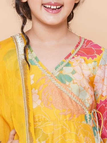 Naixa Girls Rayon Fabric Floral Printed 3/4 Sleeve Sharara Dress Set For All Occasion salwar suit