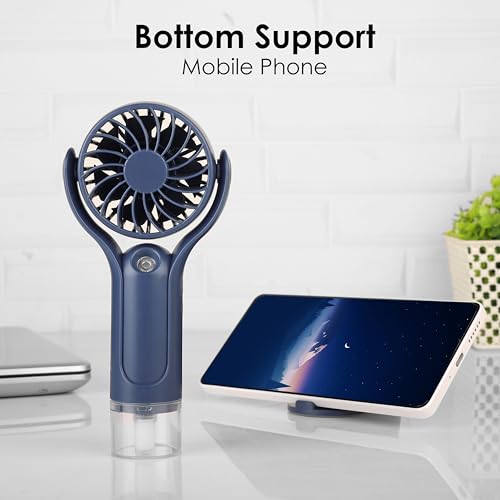 Gesto Mini Portable Usb Hand Fan or DC Fan - 3 Speed Modes Handheld Fan for Summer With 1200 mAh Battery| Rechargable Mist Fan With Water Spray | Portable Misting Fan for Makeup