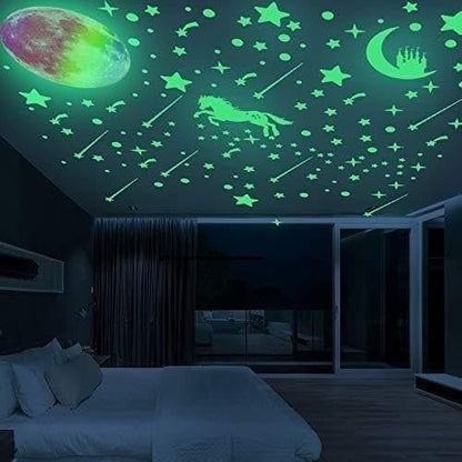 The Dark Vinyl Fluorescent Night Glow Self Adhesive Stickers In The Dark Star Space Wall Stickers | Radium Stickers For Bedroom C- Night Glow Radium Sheet