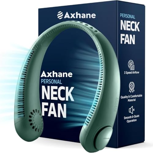 𝐀𝐗𝐇𝐀𝐍𝐄® (𝟏𝟓 𝐘𝐄𝐀𝐑𝐒 𝐖𝐀𝐑𝐑𝐀𝐍𝐓𝐘) Portable Neck Fan Rechargeable Smart Cooling With 3 Speed USB Charging Low Noise Mini Fans For Kitchen Travel Outdoor & Office For Men & Women