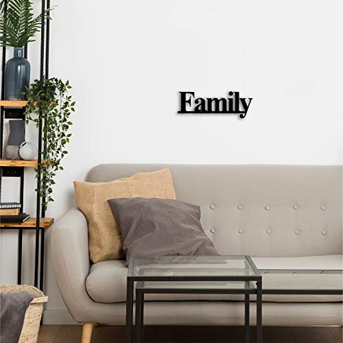 eCraftIndia Family Black Engineered Wood Wall Art Cutout