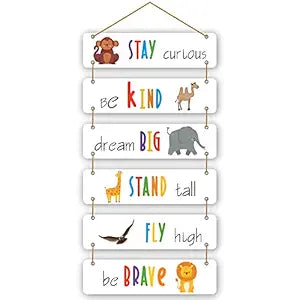 PARKOTA HOUSE Kids Room Wooden Wall Hanging Wall Decoration For Bedroom Living room Home Décor Large Size-Multicolor2 (Kidsroom-1)