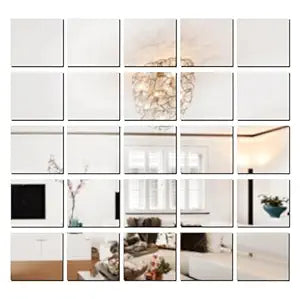 Goelite 30 Big Square Acrylic Mirror Stickers for Wall Decoration | Acrylic Stickers Wall Mirror