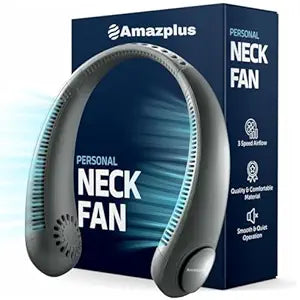 𝐀𝐌𝐀𝐙𝐏𝐋𝐔𝐒®(𝟏𝟓 𝐘𝐄𝐀𝐑𝐒 𝐖𝐀𝐑𝐑𝐀𝐍𝐓𝐘) Smart Cooling Portable Neck Fan Rechargeable 9000mAh Battery Hands-Free Mini Fans For Kitchen Women Travel Outdoor & Home USB Charging For Men