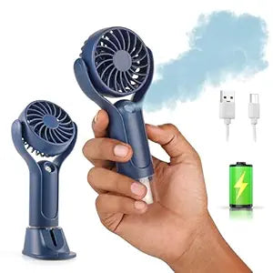 Gesto Mini Portable Usb Hand Fan or DC Fan - 3 Speed Modes Handheld Fan for Summer With 1200 mAh Battery| Rechargable Mist Fan With Water Spray | Portable Misting Fan for Makeup