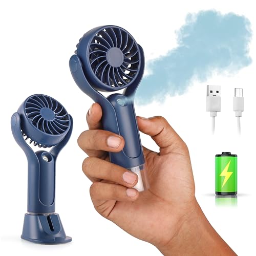 Gesto Mini Portable Usb Hand Fan or DC Fan - 3 Speed Modes Handheld Fan for Summer With 1200 mAh Battery| Rechargable Mist Fan With Water Spray | Portable Misting Fan for Makeup