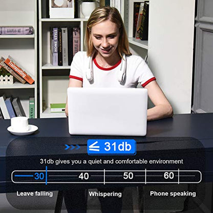 𝐀𝐗𝐇𝐀𝐍𝐄® (𝟏𝟓 𝐘𝐄𝐀𝐑𝐒 𝐖𝐀𝐑𝐑𝐀𝐍𝐓𝐘) Portable Neck Fan Rechargeable Smart Cooling With 3 Speed USB Charging Low Noise Mini Fans For Kitchen Travel Outdoor & Office For Men & Women