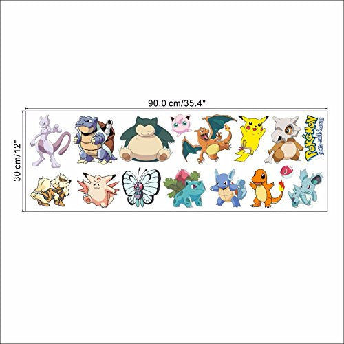 GADGETS WRAP Pokemon Fab Wall Decal for Home or Office Vinyl Wall Sticker (Multicolour)