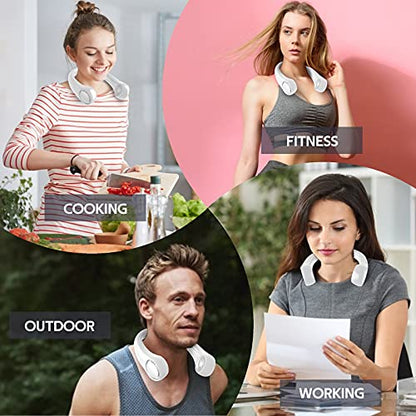 𝐀𝐗𝐇𝐀𝐍𝐄® (𝟏𝟓 𝐘𝐄𝐀𝐑𝐒 𝐖𝐀𝐑𝐑𝐀𝐍𝐓𝐘) Portable Neck Fan Rechargeable Smart Cooling With 3 Speed USB Charging Low Noise Mini Fans For Kitchen Travel Outdoor & Office For Men & Women
