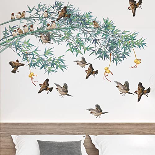 JAAMSO ROYALS Nature Design Vinyl with Birds Self Adhesive Home Décor Wall Sticker