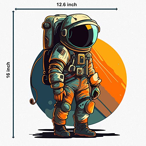 Thinking how Astronaut in Space Wall Sticker for Kids Room Wall Decoration (12.6x16 inch)