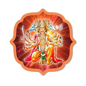 Flybuy Hub Panchmukhi Hanuman Sticker Hanuman for Door Entrance | Self Adhesive Wooden As Per Vastu | Best for Home Decor