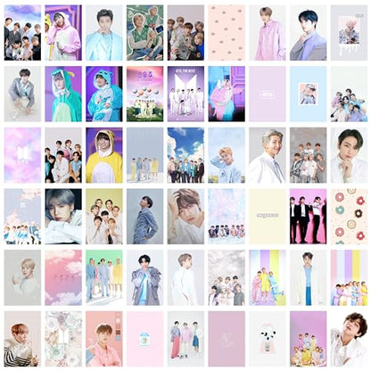 Craft Qila 54 Peel-N-Stick BTS Black and White Wall Collage Kit | BTS K-pop Aesthetic Photo Collage | Army K-pop Pictures Room D?cor