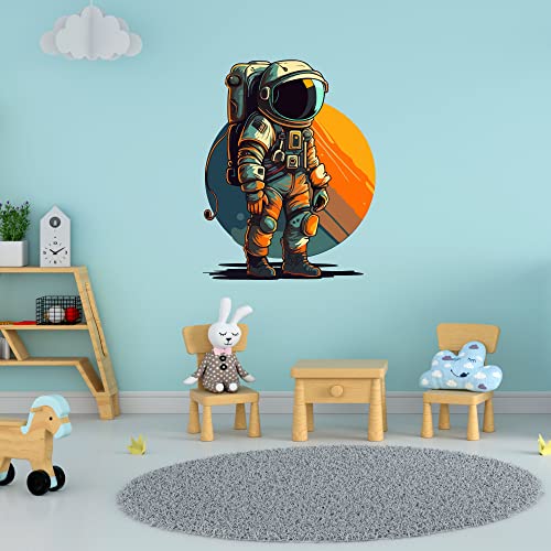 Thinking how Astronaut in Space Wall Sticker for Kids Room Wall Decoration (12.6x16 inch)