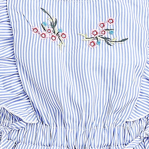 Hopscotch Baby Girls Cotton Wing Sleeves Floral Jumpsuits in Blue Color