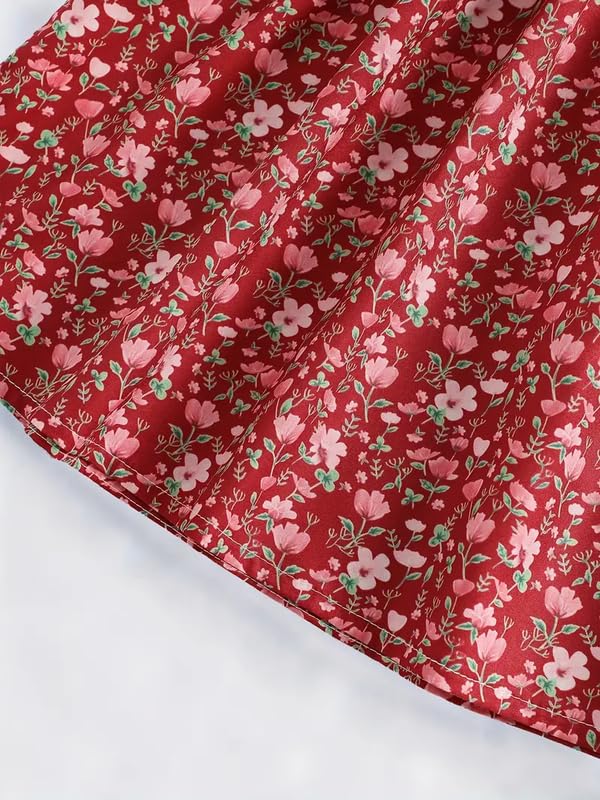 Niren Enterprise Adorable Floral Girl’s Dress with Heart-Shaped Purse – Perfect for Any Occasion