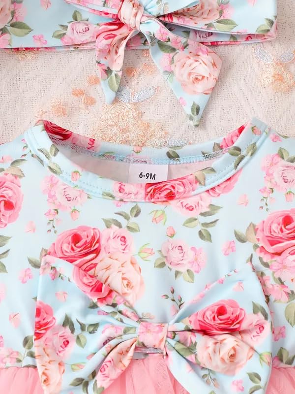 Niren Enterprise Hornbill Floral Printed Purple Color Baby Frock