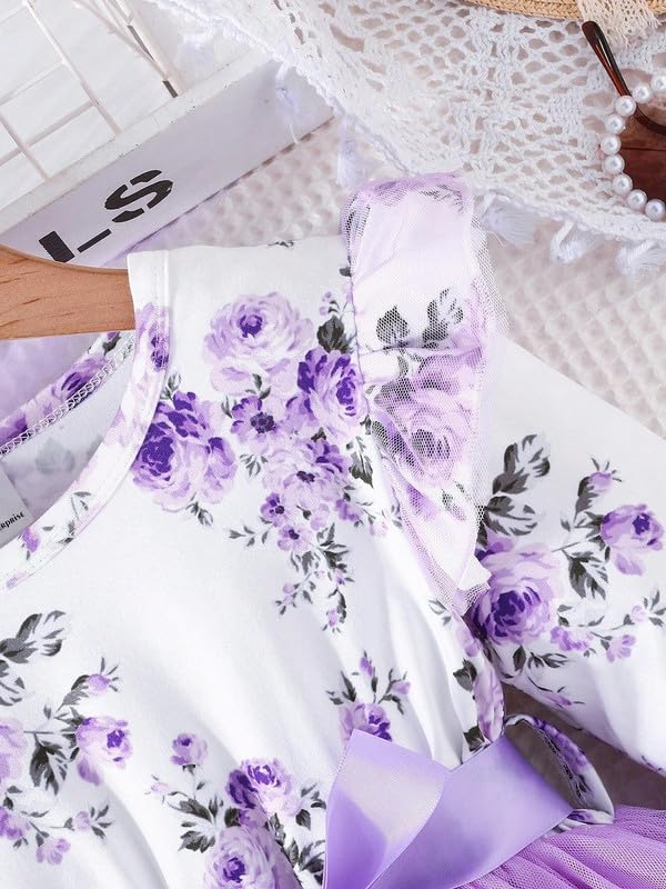 Niren Enterprise Girls Modal and net Fabric Full Sleeve Knee Length Frock