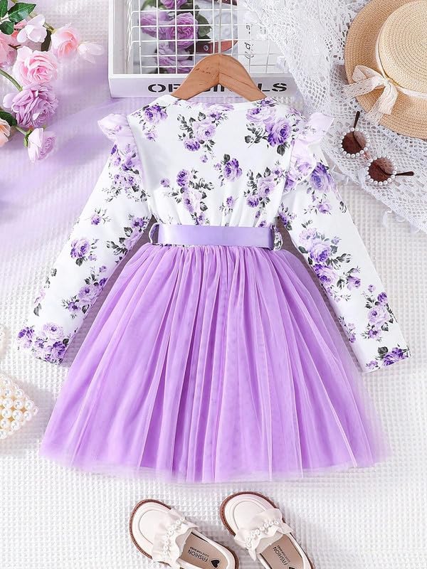 Niren Enterprise Girls Modal and net Fabric Full Sleeve Knee Length Frock