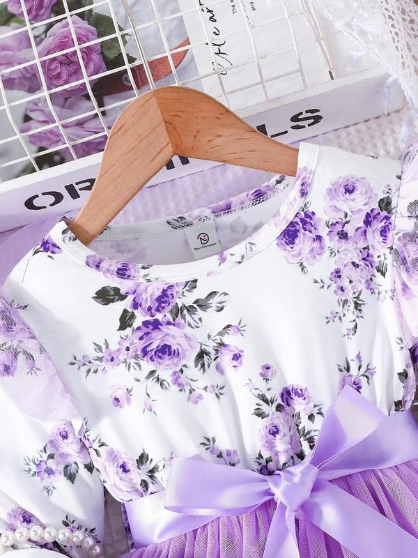 Niren Enterprise Girls Modal and net Fabric Full Sleeve Knee Length Frock